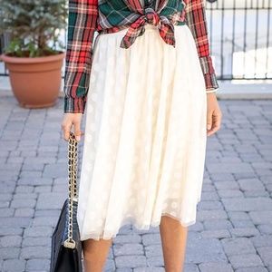 Dobby Dot Tulle Skirt - Grace and Lace XL - Cream Mesh